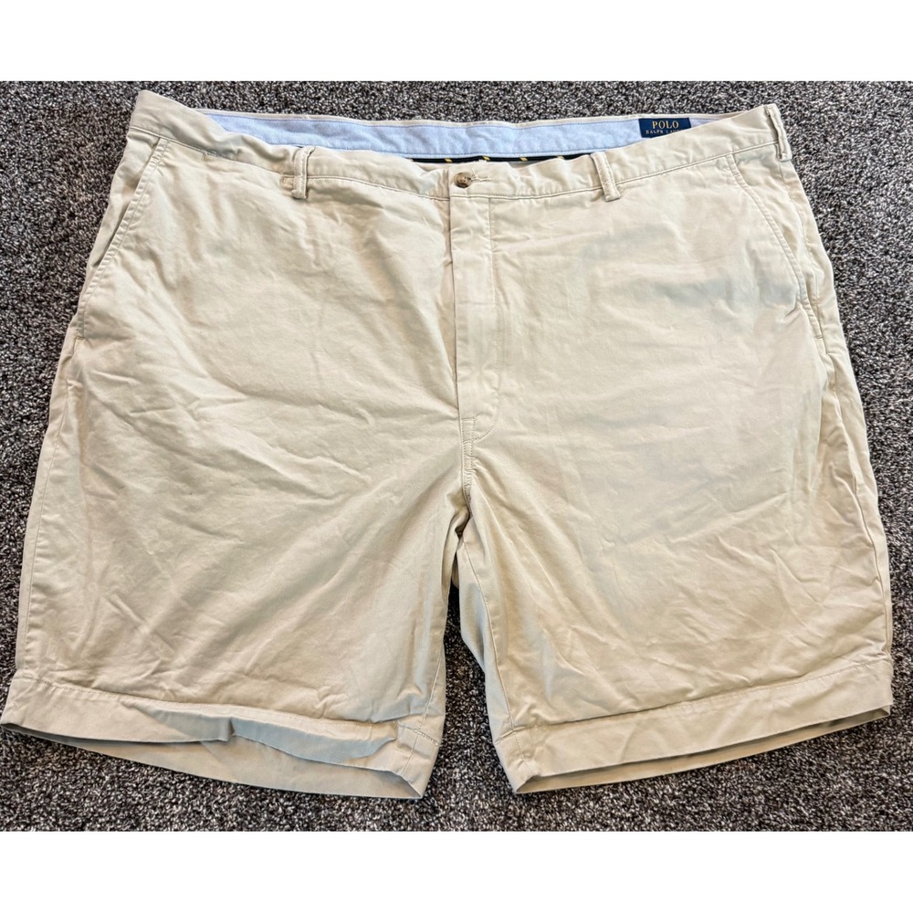 Polo Ralph Lauren Mens Stretch Classic Fit Chino Shorts Tan Khaki Size 50B 50G